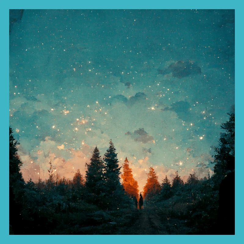 Coucher de soleil dans la forêt