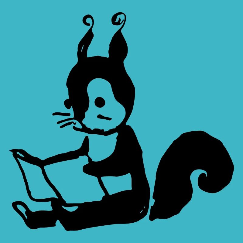 Eichhörnchen liest Buch Illustration Geschenk