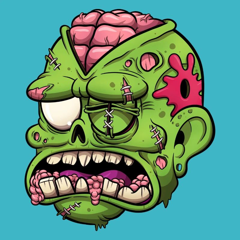 Tête de zombie blessée