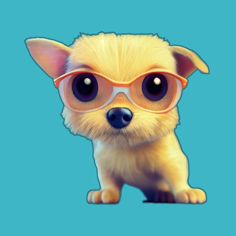 Welpe mit Brille