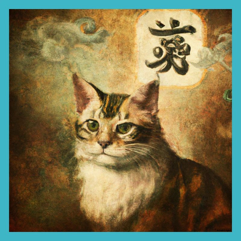 Katze mit chinesischen Schriftzeichen, Barock 2