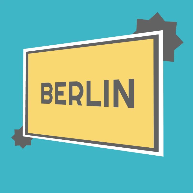 Berlin town sign - modern grey