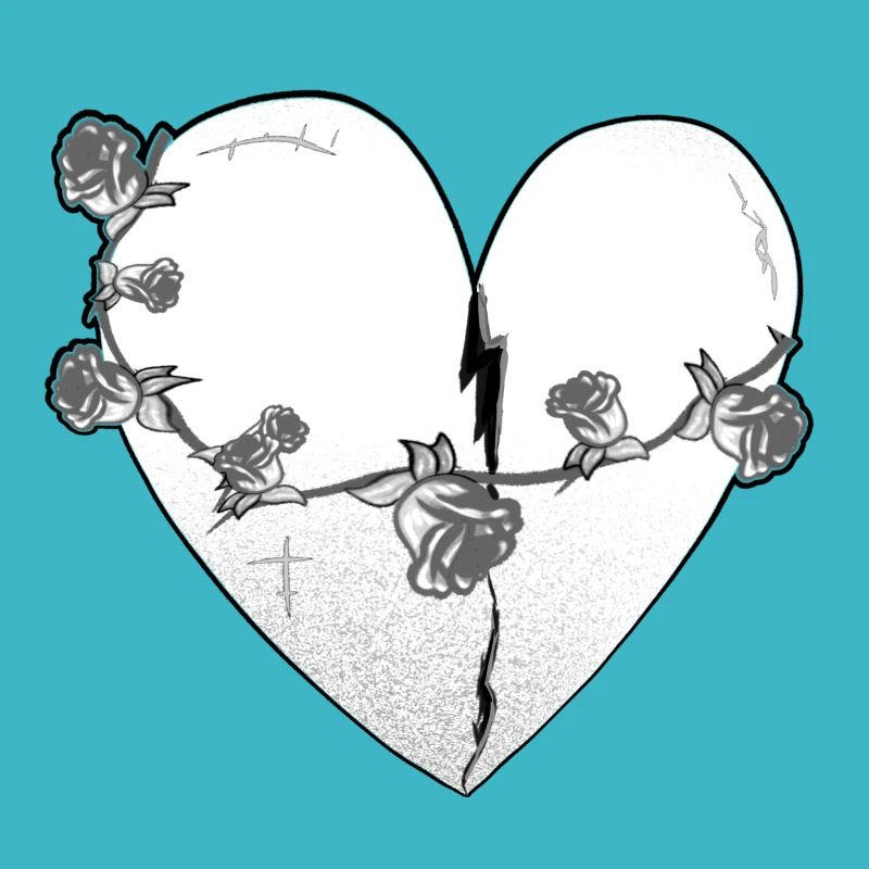 herz rosen narben grau symbol