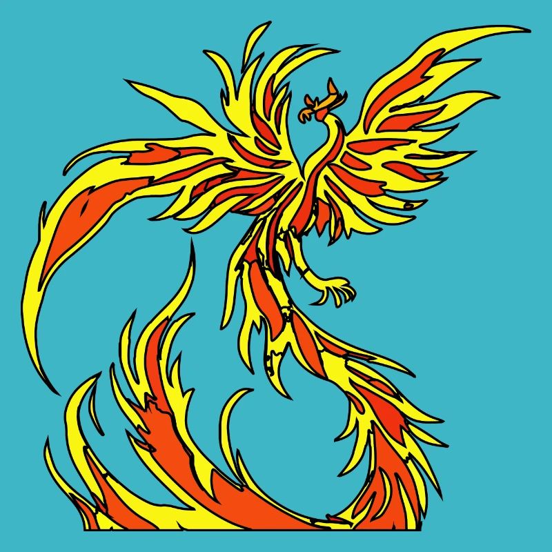 Illustration of a phoenix, vector style