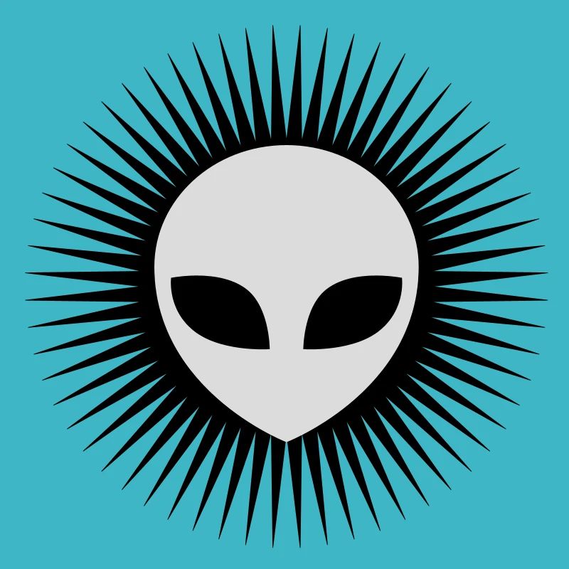 Strahlen Alien Kopf grau
