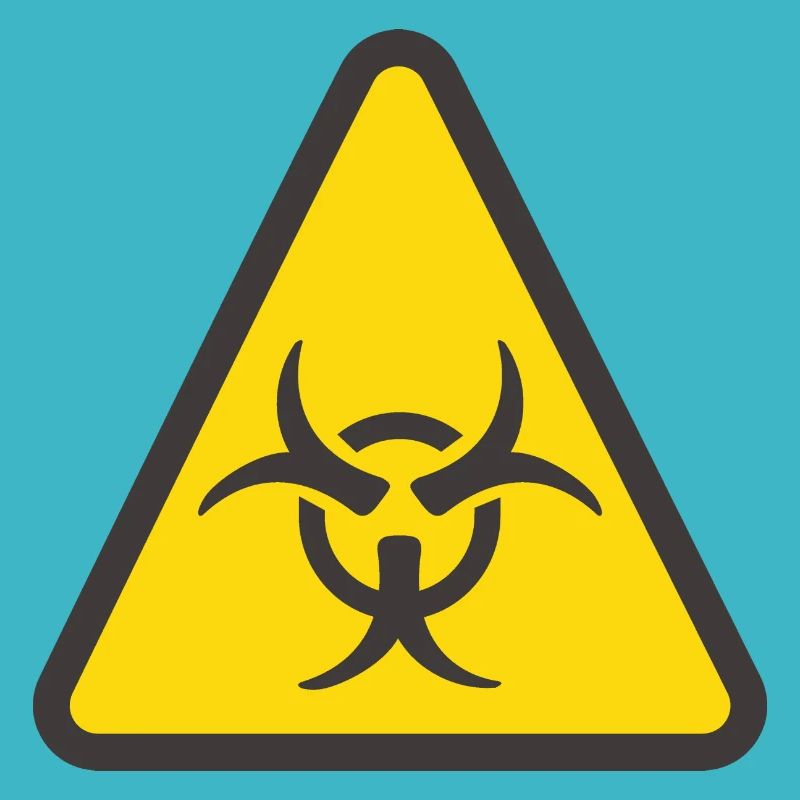 Warning label biohazard yellow