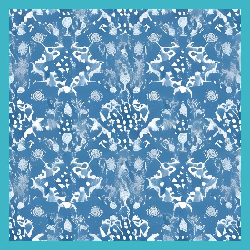 Ornamentmuster auf blauem Hintergrund