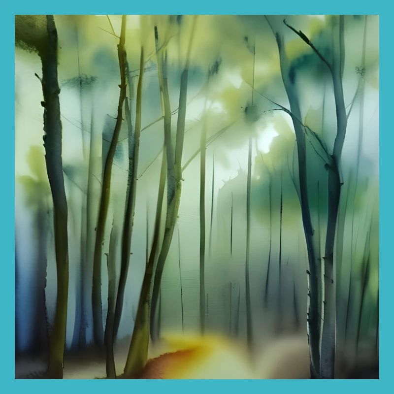 Brouillard dans la forêt de couleurs d’eau