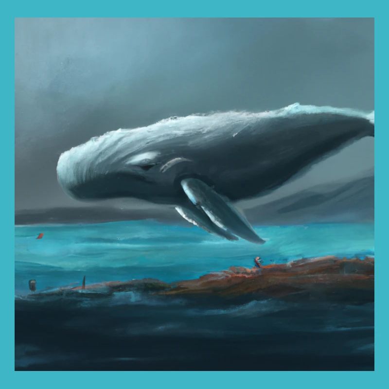 Wal schwebt am Himmel