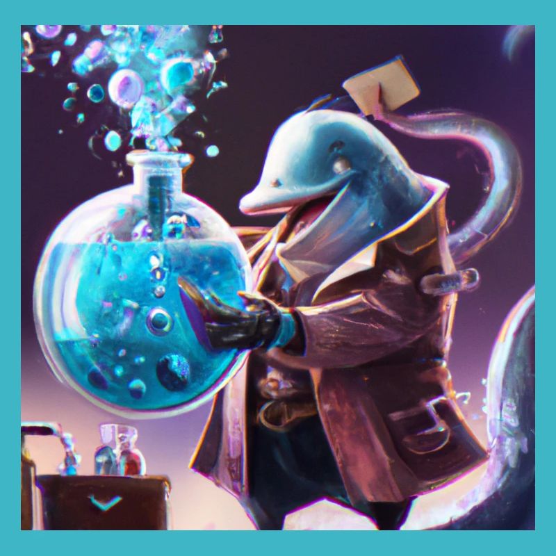 Mad dolphin scientist experimenting