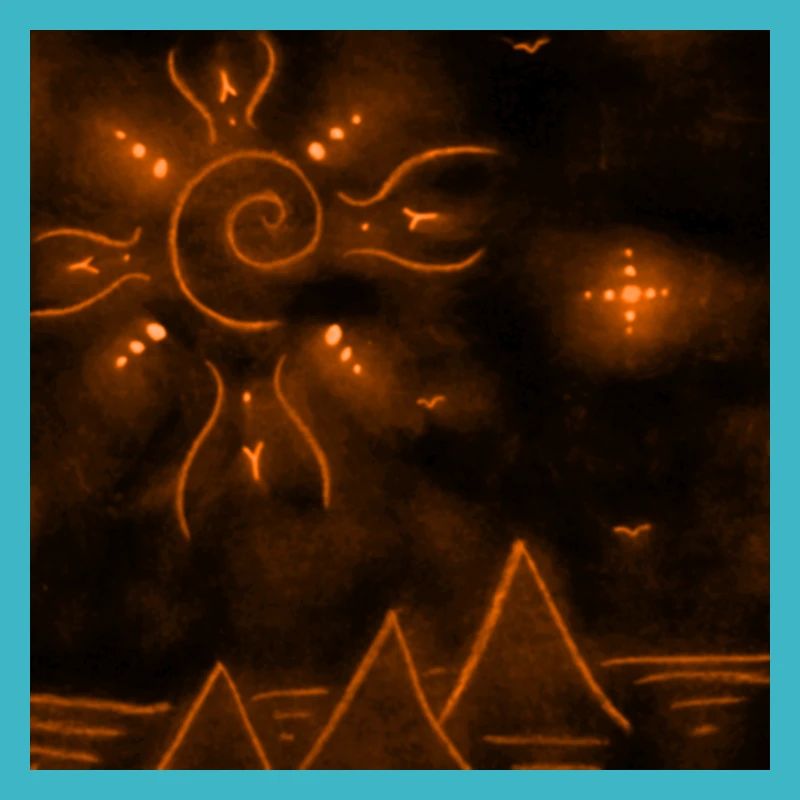 SOLEIL ET PYRAMIDES ORANGES