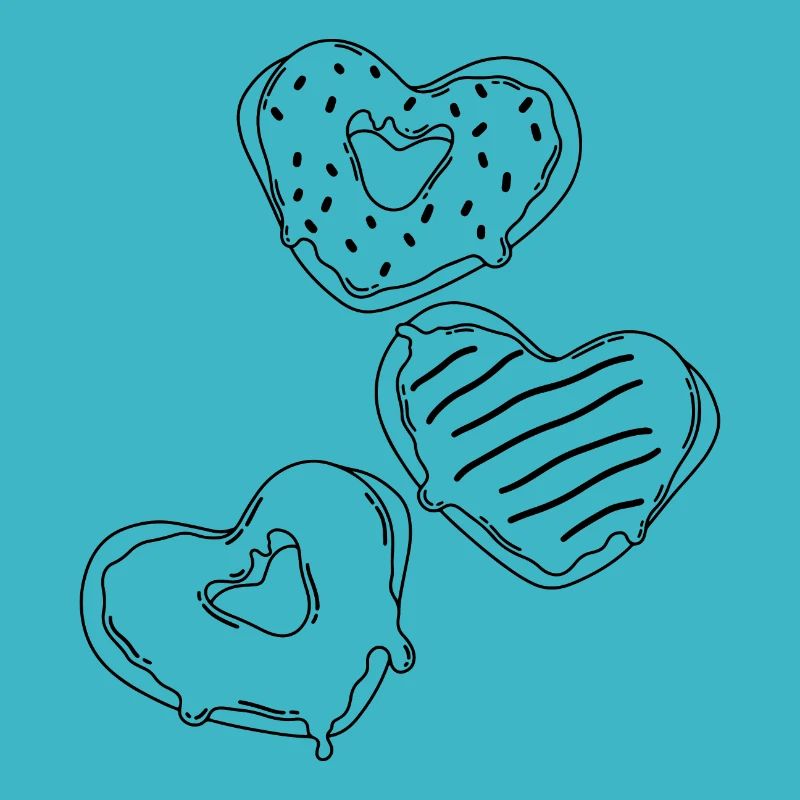 Heart donuts Valentines 90s