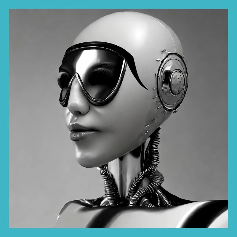 Robot humain noir et blanc