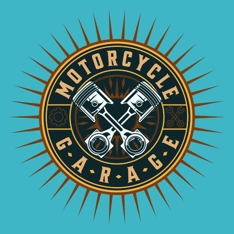 Retro Motorcycle Design Workshop Logo