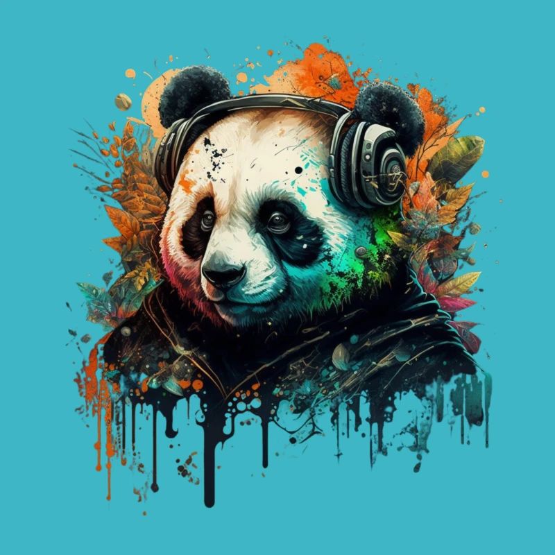 Panda im Einklang mit der Musik