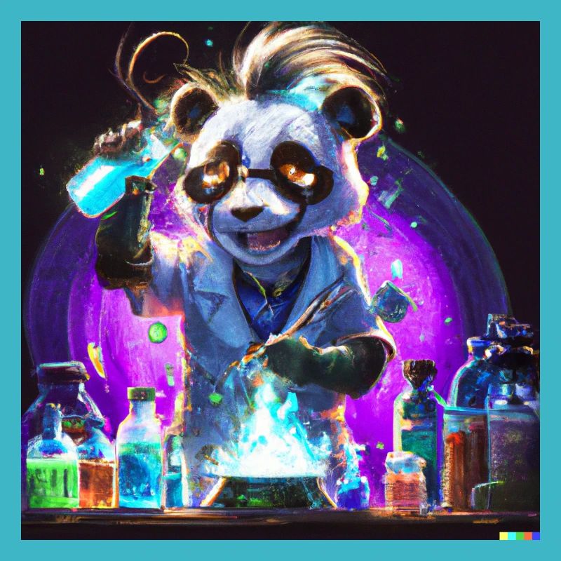 Panda chemist digital art
