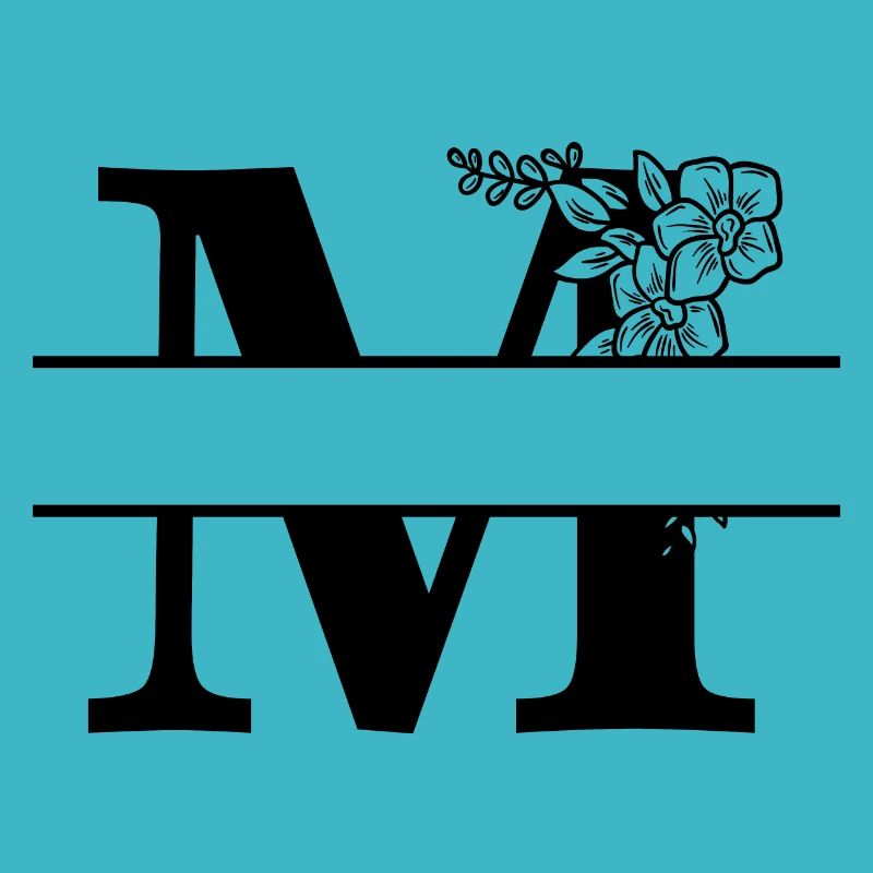 Personalized floral letter M