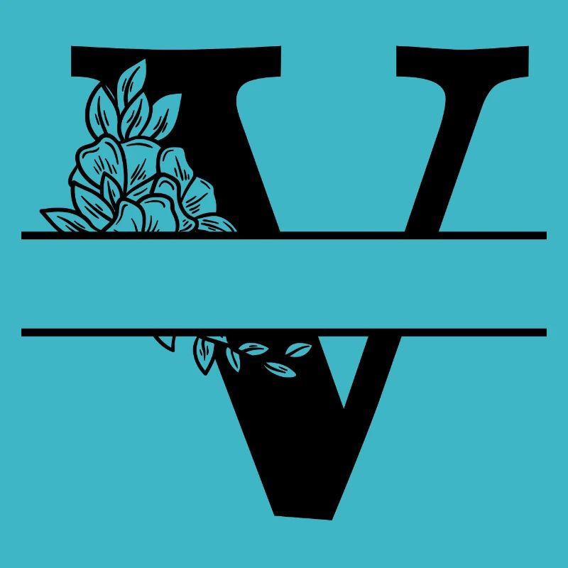 Personalisierter floraler V-Buchstabe