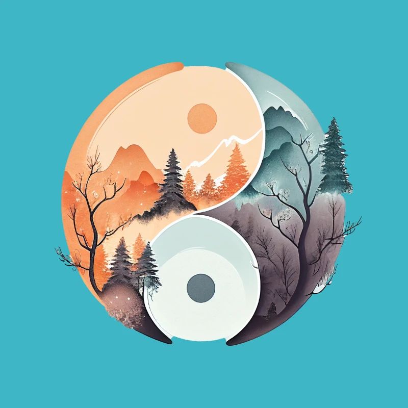 Ying Yang - Montagnes / Plage