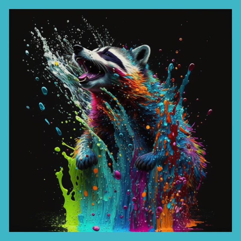 Farbiger Waschbär, einzigartiges Design