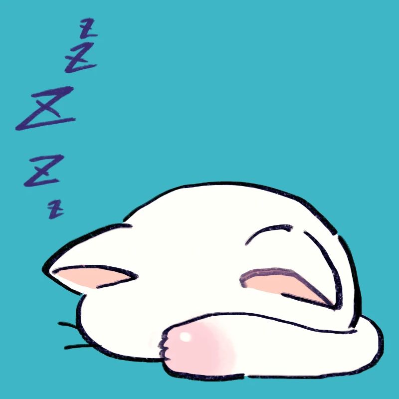 I Draw Lucky Star White Cat Sleeping With Its