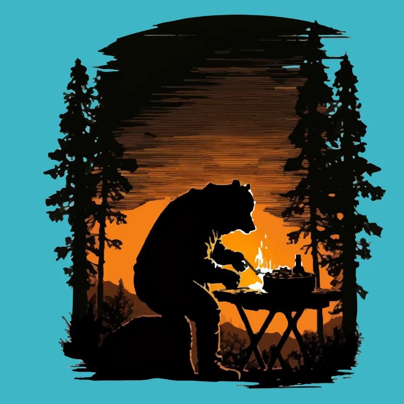 The bear on the barbecue