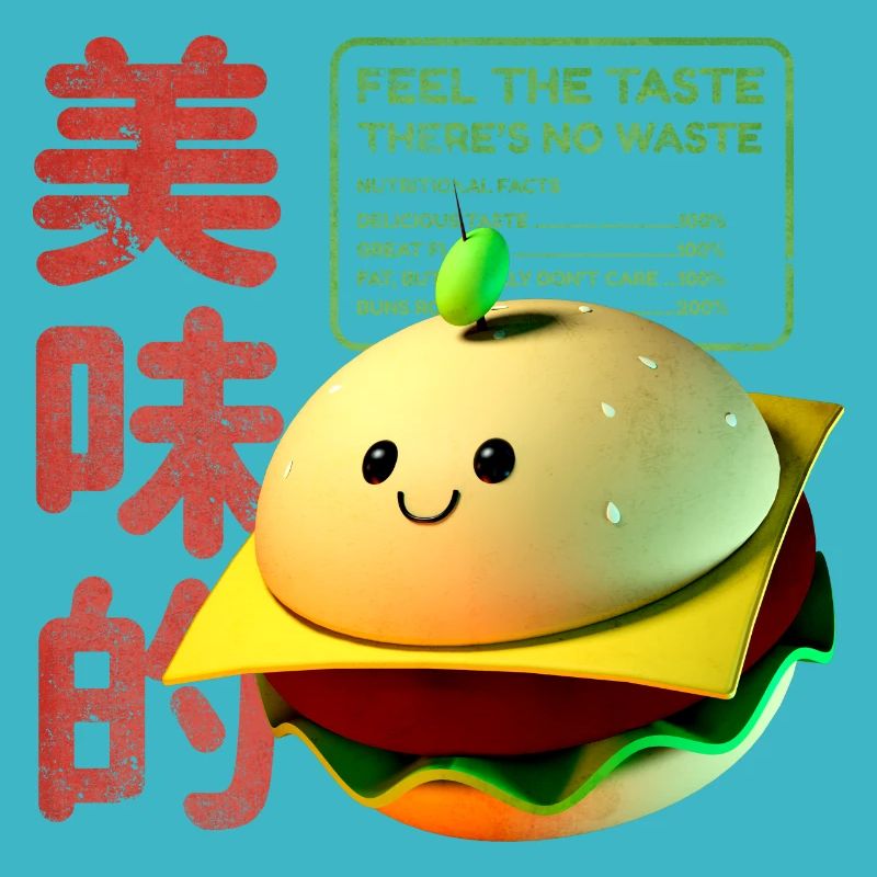 Personnage de hamburger 3D