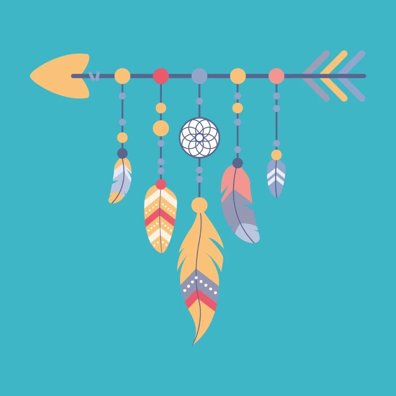 Arrow with feathers
