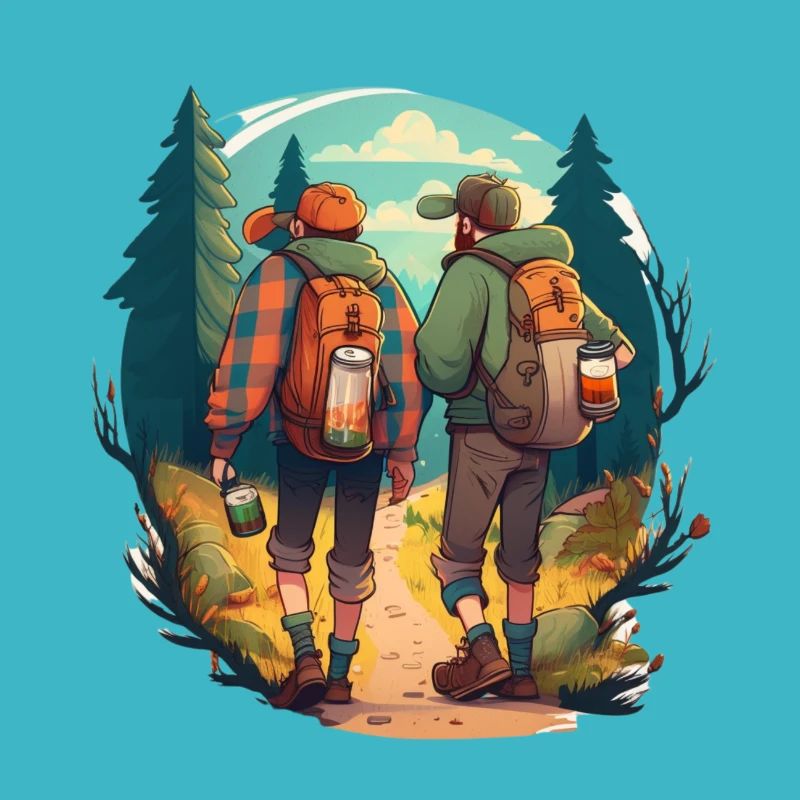 Bier Wanderung, Zwei Freunde Outdoor Abenteuer