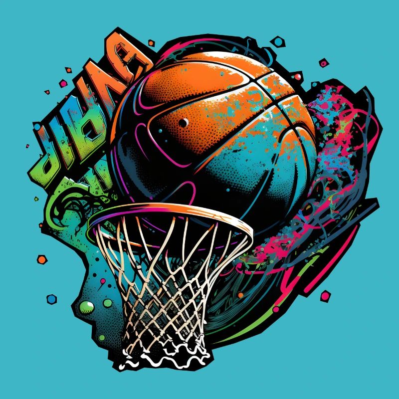 Colorful Basketball Graffiti