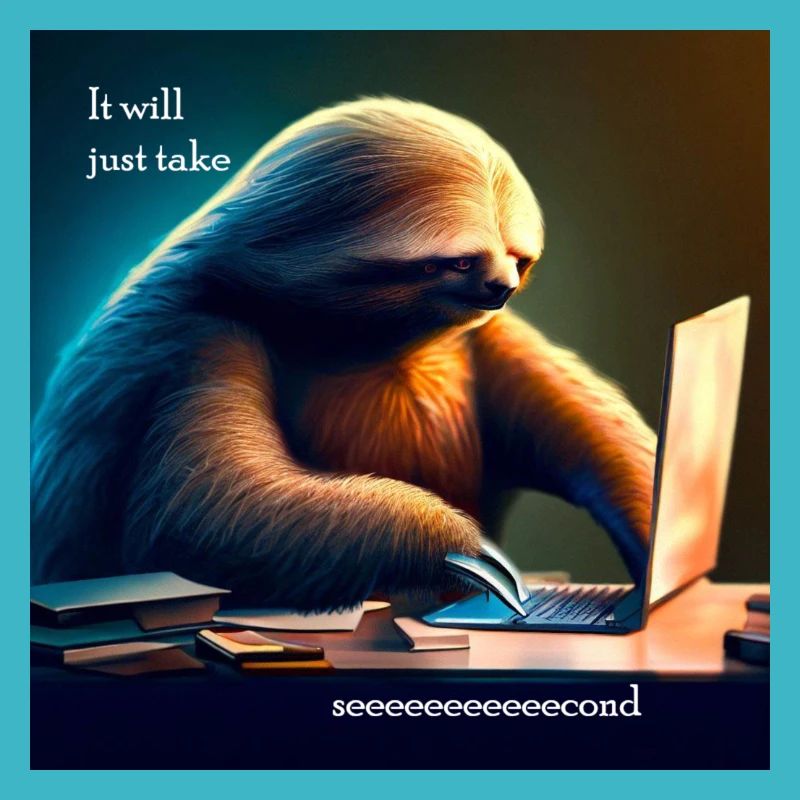 Sloth working in IT