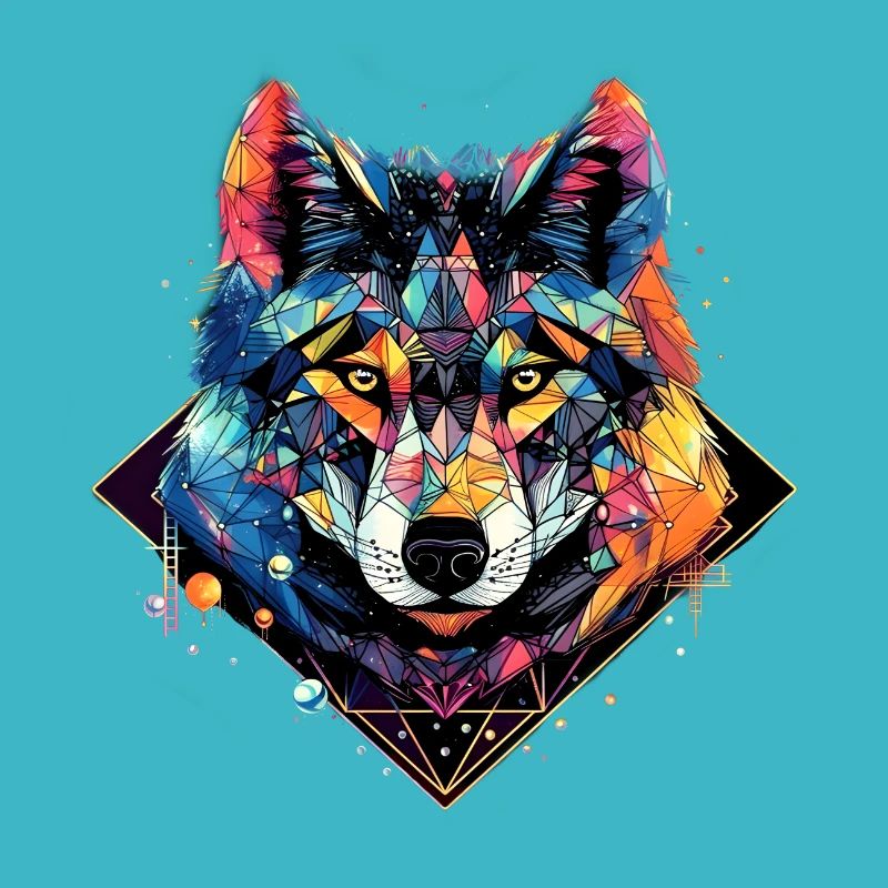 Neon - Wolf - Crystal Polygon - pos