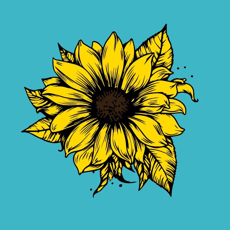 Handgezeichnete Sonnenblume, Sonnenblumensticker