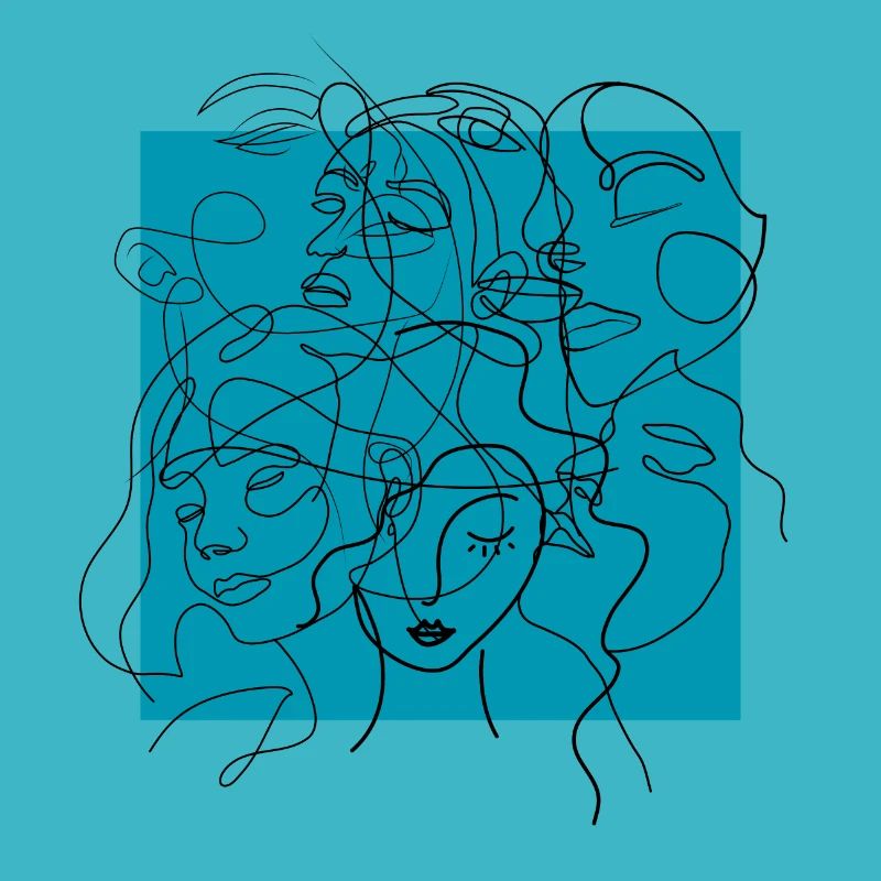 Gesichtslinie blau