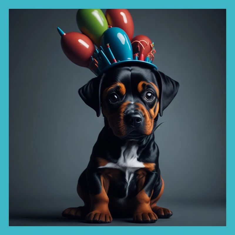 Hund mit Geburtstagshut