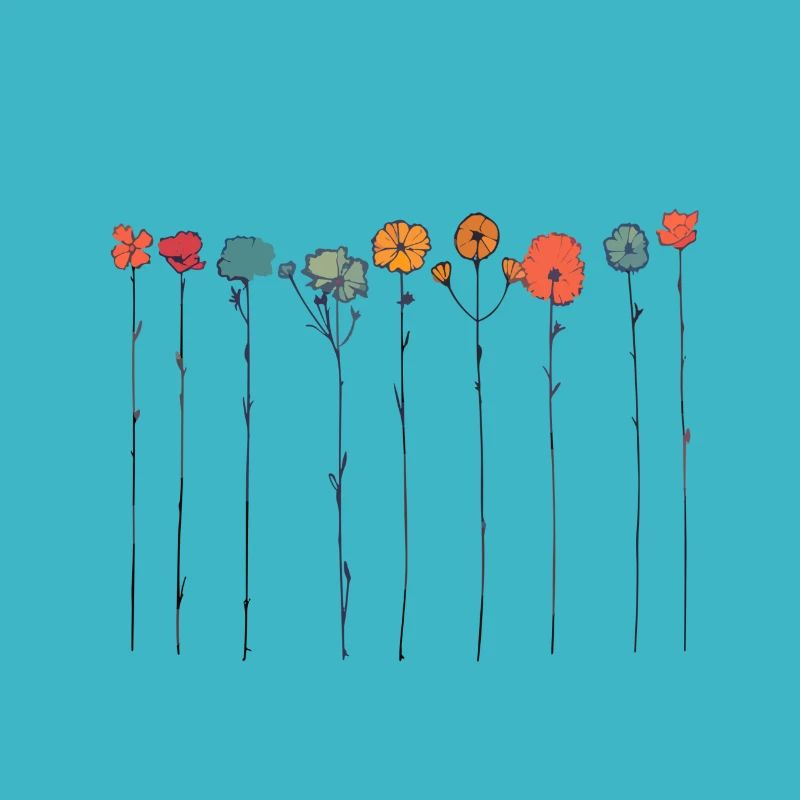 Elegant botanical line art