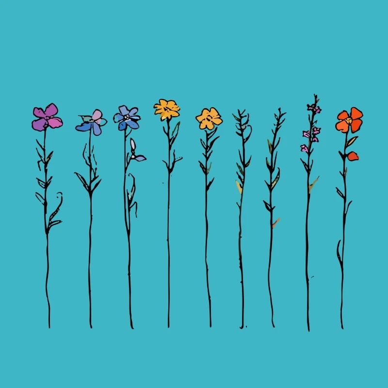 Subtle watercolour flowers