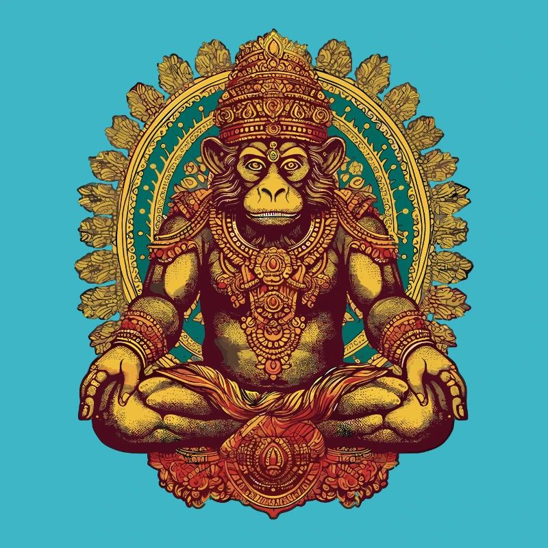 Ape - Monkey King - Guardian - Meditation - neg