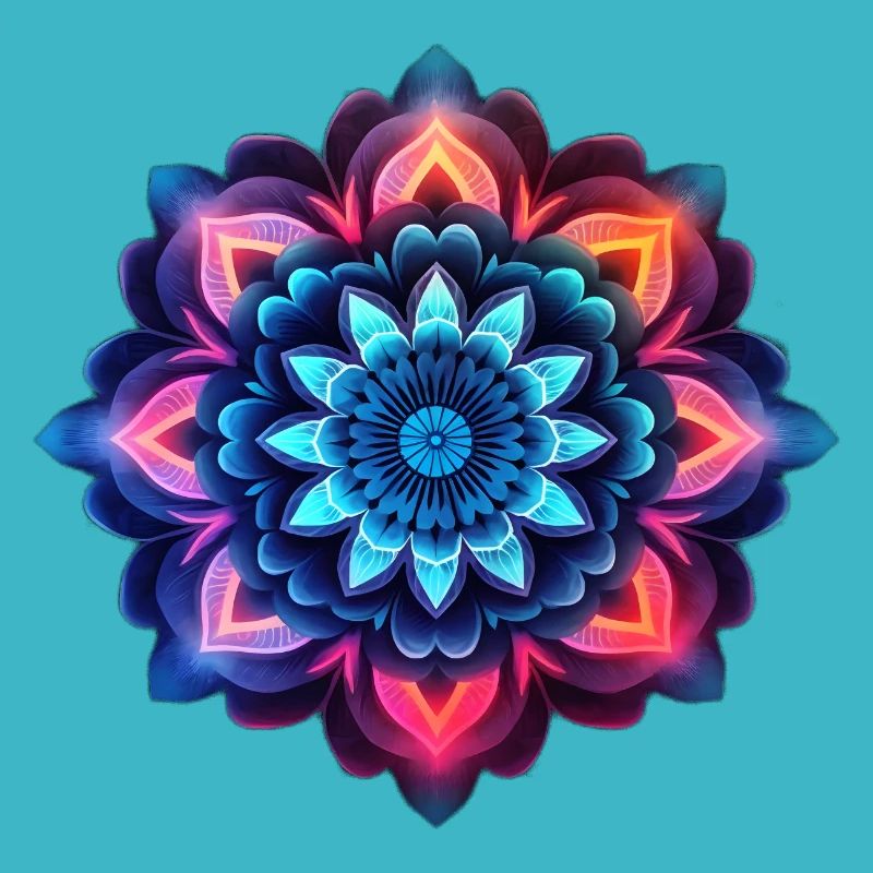 Mandala bunte Blume Neon