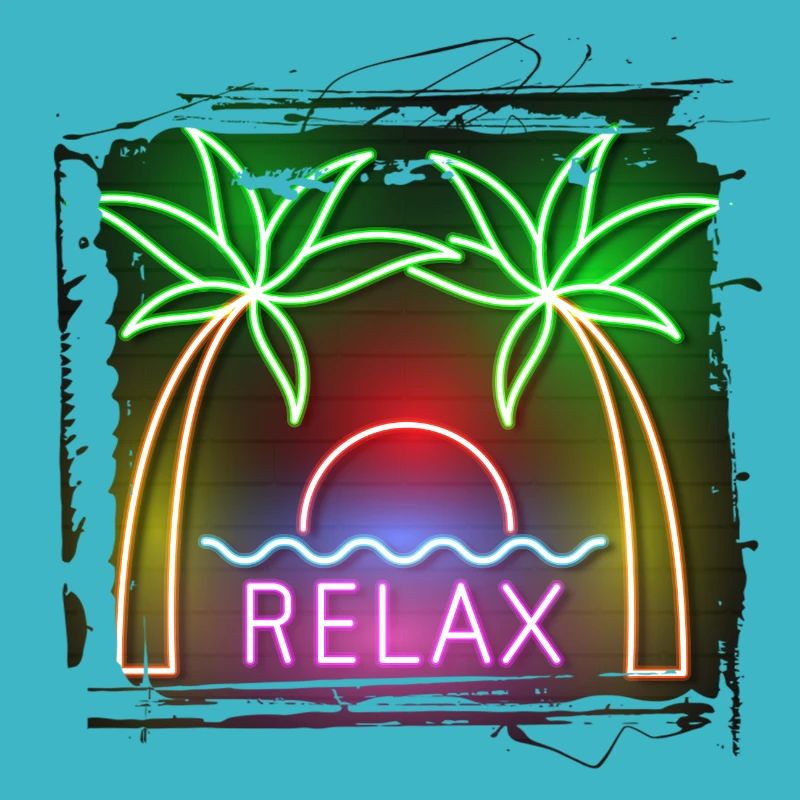 sommer strand strand retro meer neon licht eng