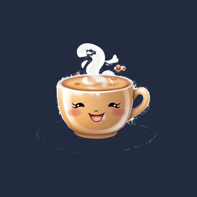 Realistic café mug with face