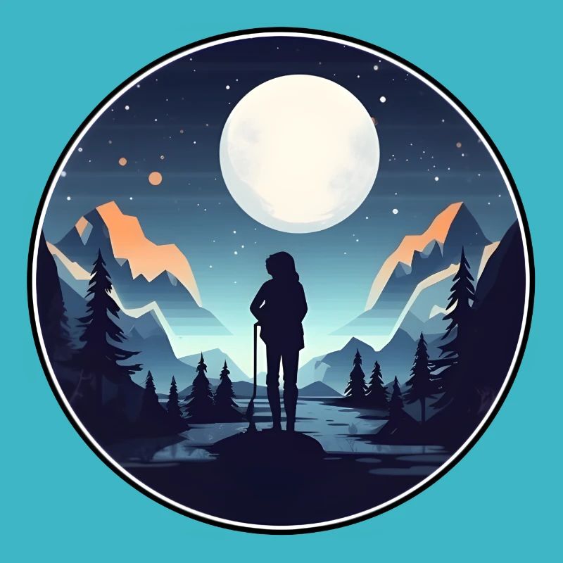 Hiking at full moon