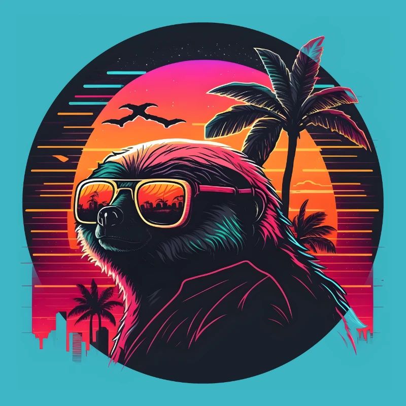 Synthwave Sloth Sunset