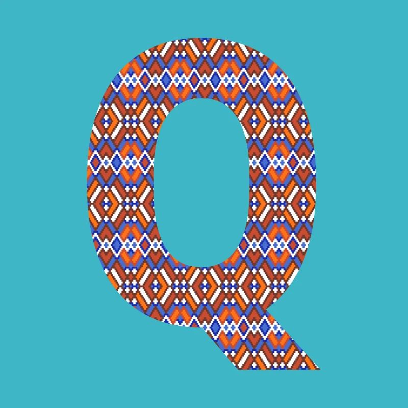 Monogram Letter Q- geometric pattern