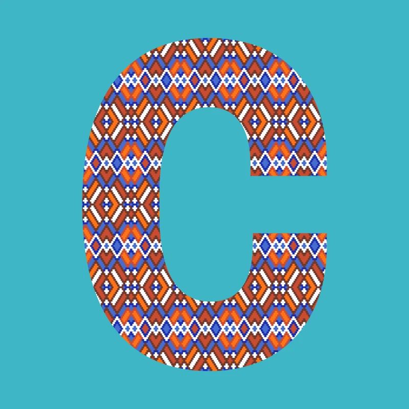 Monogram Letter C- geometric pattern