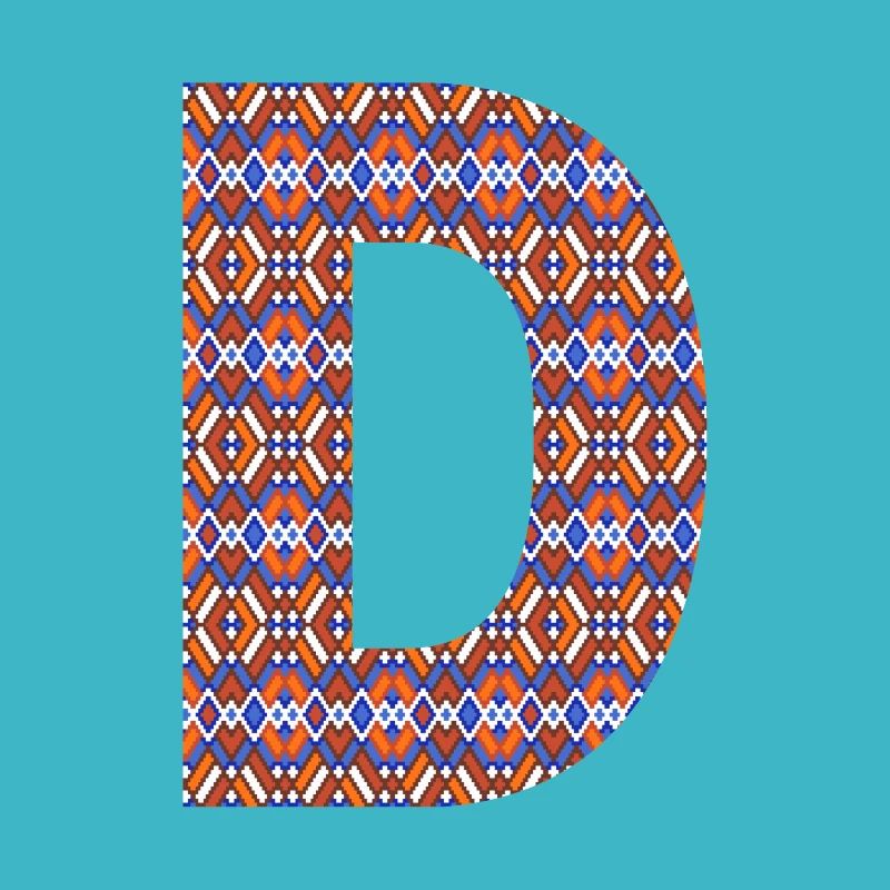 Monogramm Buchstabe D - geometrisches Muster