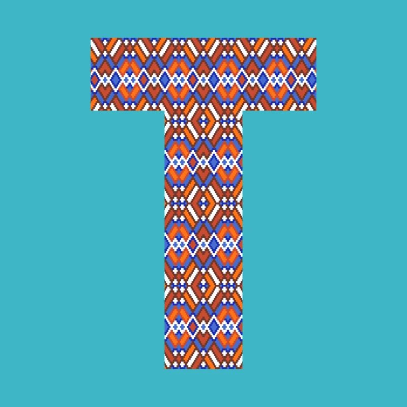 Monogramm Buchstabe T - geometrisches Muster