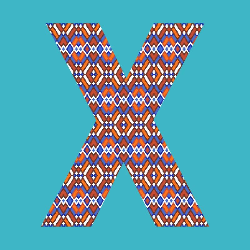 Monogram Letter X- geometric pattern