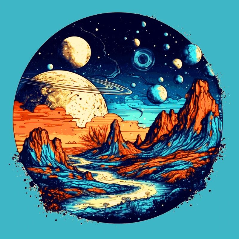 Colorful universe and galaxy in the solar system