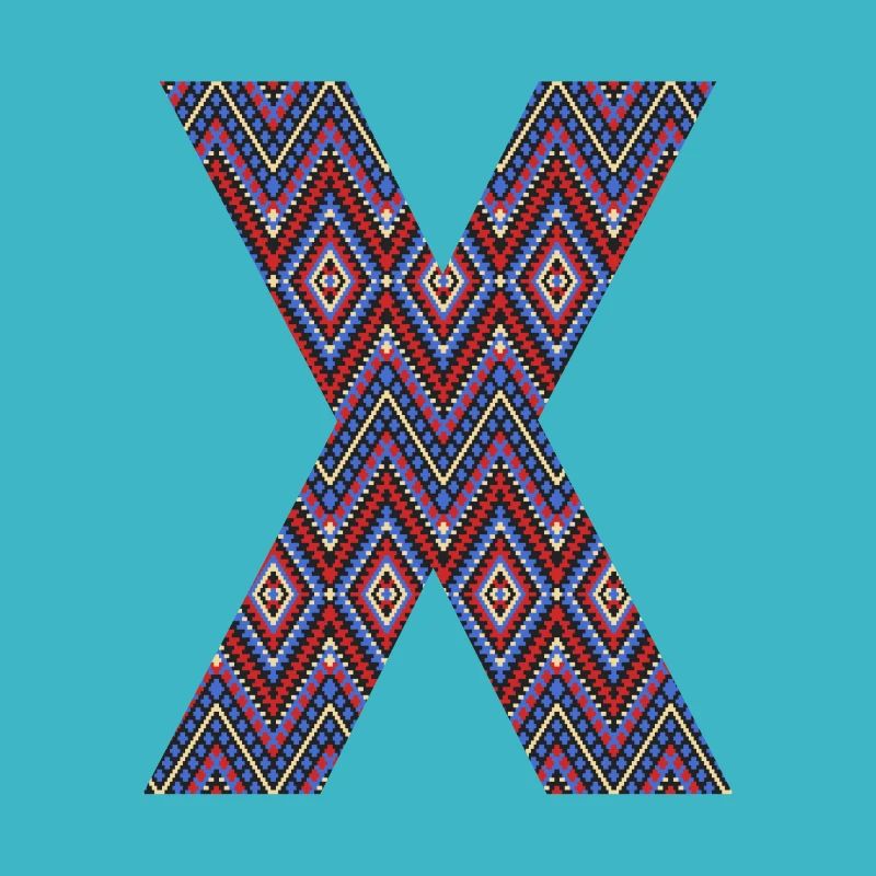 Monogramm Buchstabe X- geometrisches Muster